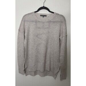 27 Miles Womens Cashmere Crewneck Love Pullover Beige Size Medium